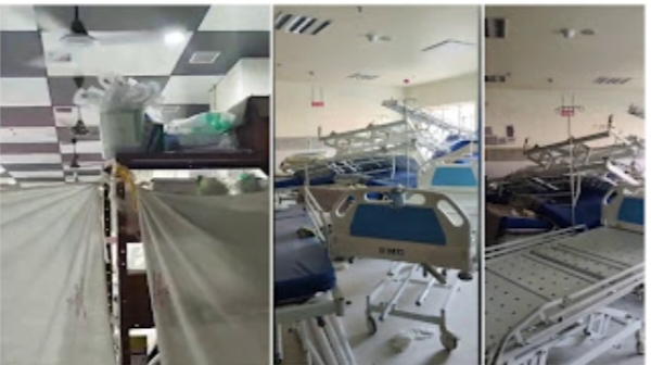 തിരുവനന്തപുരം മെഡിക്കൽ കോളജ് ഐസിയു പ്രവർത്തിക്കുന്നത് തുണി കെട്ടി മറച്ച്