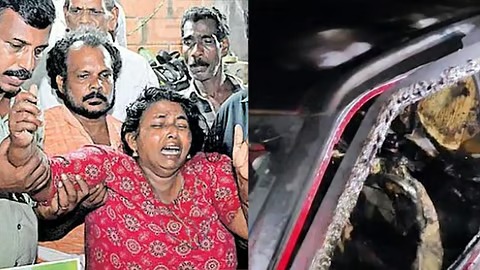 കാറിനുള്ളില്‍ പെട്രോള്‍, കന്നാസുമായി പോകുന്ന സ്ത്രീ ആര്? ഗര്‍ഭിണി വെന്തുമരിച്ചതില്‍ സിസിടിവി ദൃശ്യം കേന്ദ്രീകരിച്ച് അന്വേഷണം