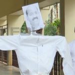 ഡിസിസി ഓഫീസിനകത്ത് ഡിസിസി പ്രസിഡന്റിന്റെ കോലം കത്തിച്ചു; തൃശൂർ ഡിസിസിയിൽ അസാധാരണ പ്രതിഷേധം