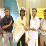 ഒറ്റചക്ര സൈക്കിളില്‍ അബിയുടെ പാന്‍ കേരളയാത്ര: വയനാട്ടില്‍ സ്വീകരണം നല്‍കി