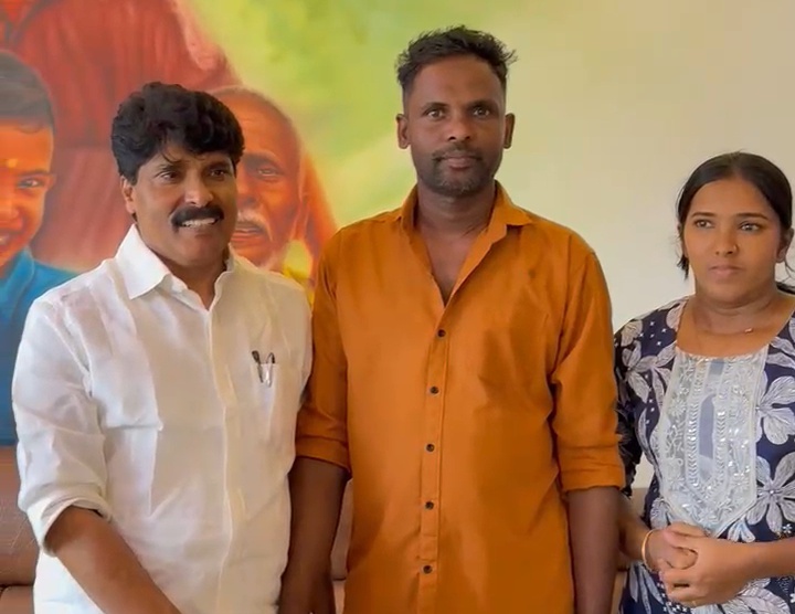 അനീഷിനെയും ഭാര്യ സൈനയെയും കൃഷി മന്ത്രി ടി. സിദ്ദിഖ് സന്ദർശിച്ചു