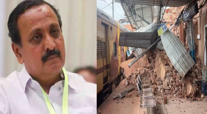 കോഴിക്കോട് റെയിൽവേ സ്റ്റേഷൻ ക്ലോക്ക് ടവർ തകർന്ന സംഭവം; അടിയന്തര അന്വേഷണം വേണമെന്ന് എം.കെ. രാഘവൻ എം.പി