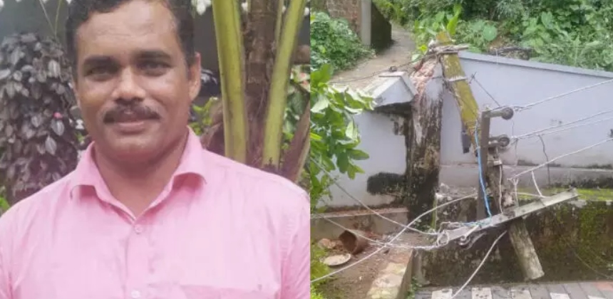 ലൈന്‍ അഴിക്കുന്നതിനിടെ പോസ്റ്റ് ഒടിഞ്ഞുവീണു; മലപ്പുറത്ത് കെ.എസ്.ഇ.ബി ജീവനക്കാരന് ദാരുണാന്ത്യം
