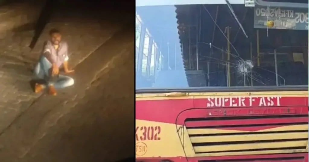 ബസിന് വേഗത പോരെന്ന് പരാതി, കെഎസ്ആർടിസി ബസിന്റെ ചില്ല് തകർത്ത് യുവാവ്; ഡ്രൈവർക്കും മർദനം